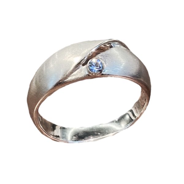 Yvette Ries - Sølv ring m. blå swarowski