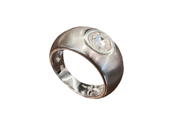 Yvette Ries - Sølv ring m. blank swarowski