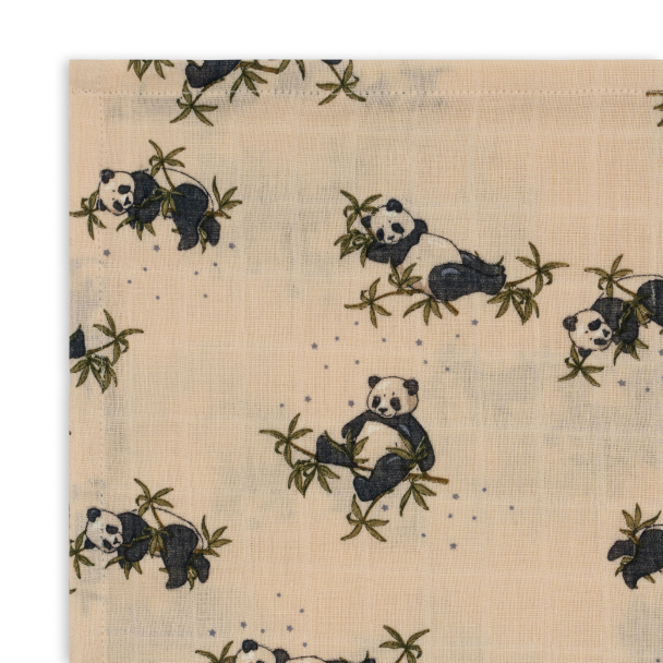 KONGES SLØJD - MUSLIN CLOTHS PANDA NUIT 3-PK - Image 3