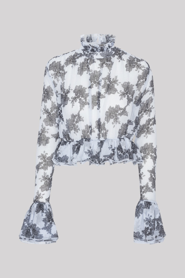 Chiffon Ruffle Top - Delicate Lace + Rock Ridge - Image 2