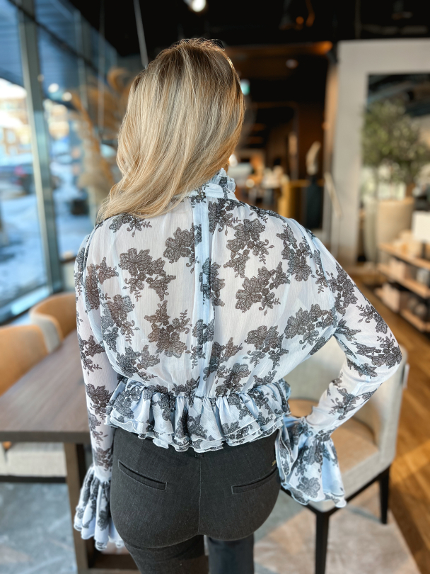 Chiffon Ruffle Top - Delicate Lace + Rock Ridge - Image 7