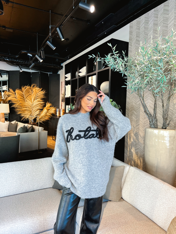 Knit Oversize Logo Jumper - Grey  - Image 6