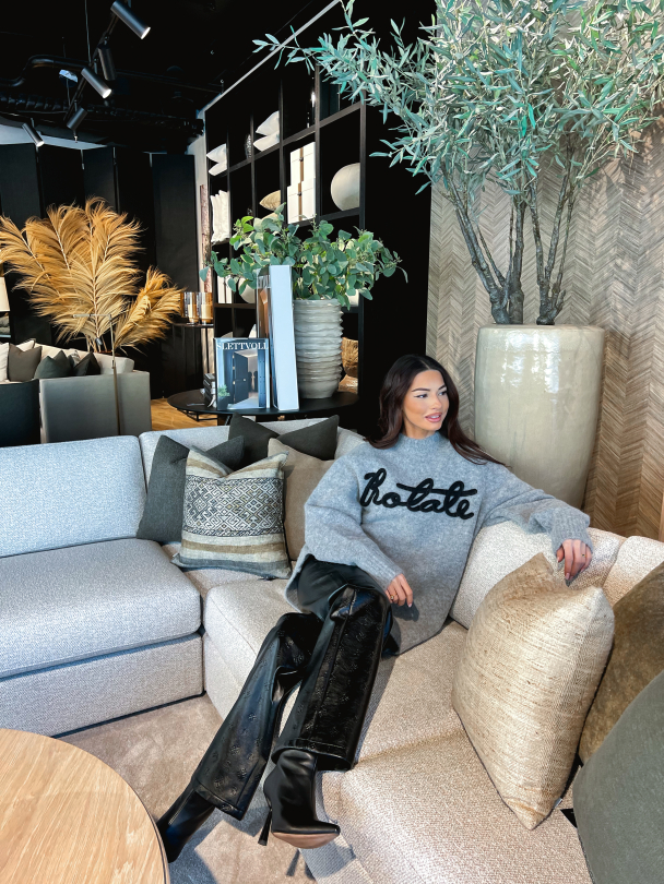 Knit Oversize Logo Jumper - Grey  - Image 10