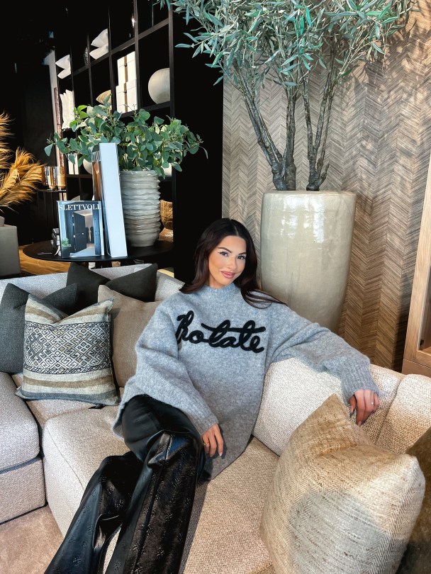 Knit Oversize Logo Jumper - Grey  - Image 11