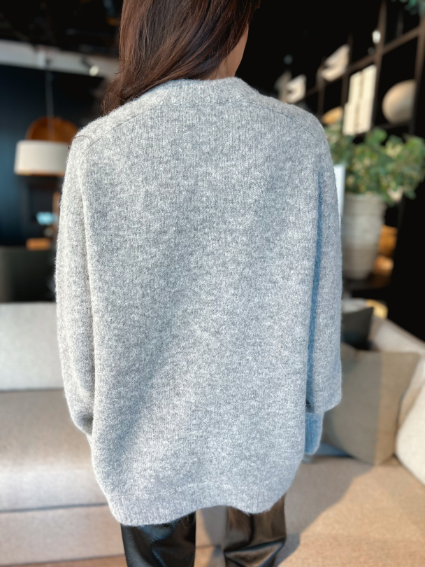 Knit Oversize Logo Jumper - Grey  - Image 12