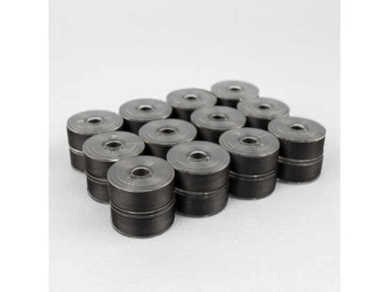 DBP15-168  Deco-Bob  Prewound bobbin Charcoal 12per/blister 