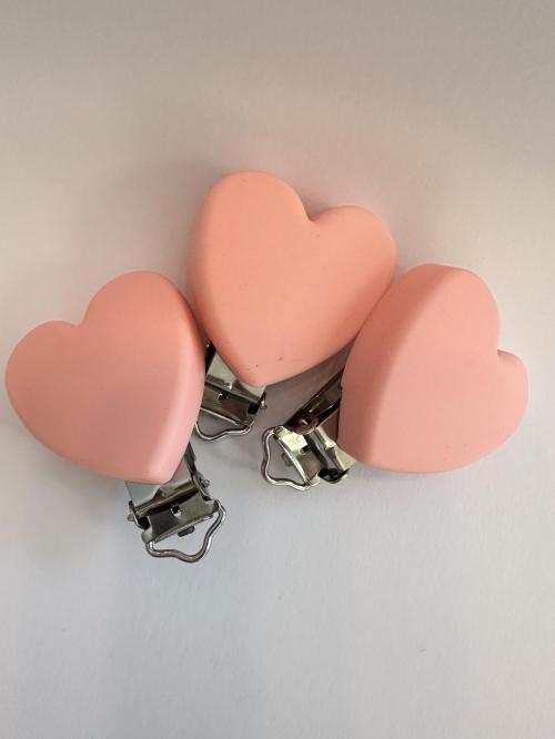 Hjerte clips - rosa 