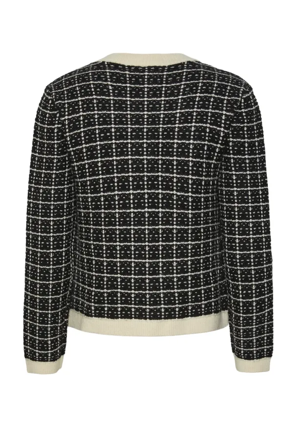 Livia Short Knit Cardigan - Black/Birch - Image 2