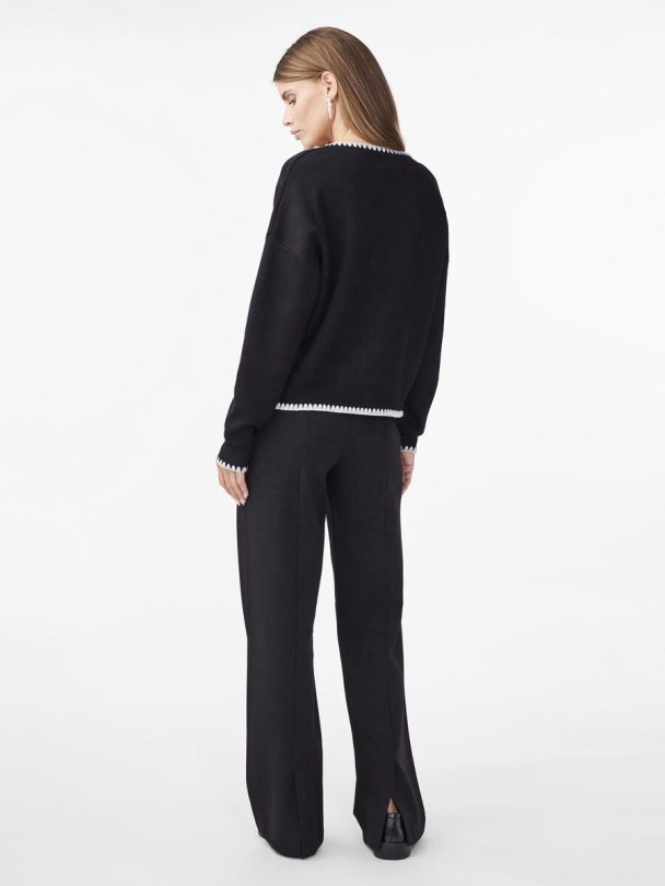 Stitch Knit Cardigan - Black/White  - Image 3