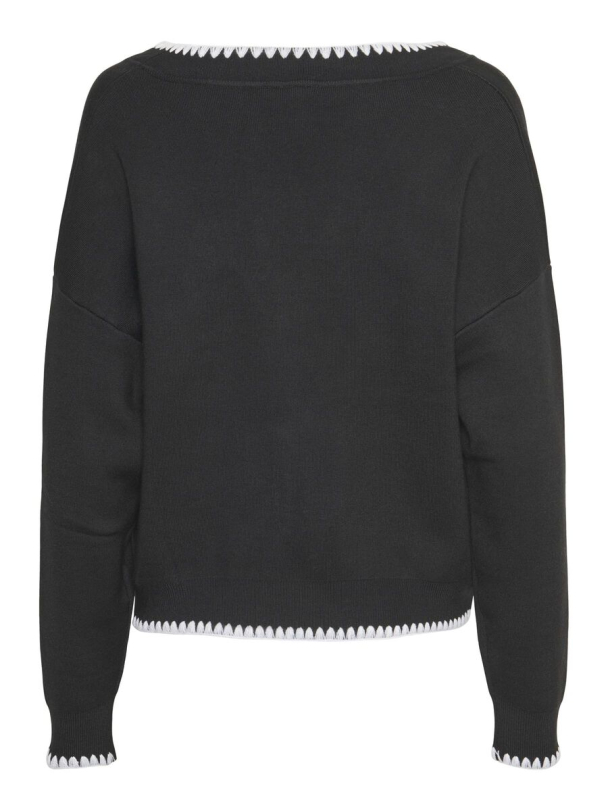 Stitch Knit Cardigan - Black/White  - Image 5