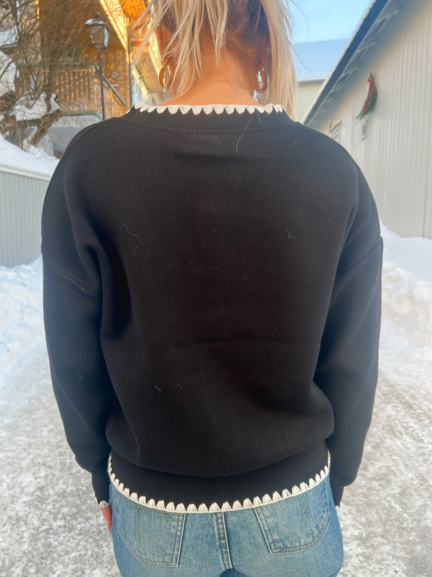 Stitch Knit Cardigan - Black/White  - Image 8