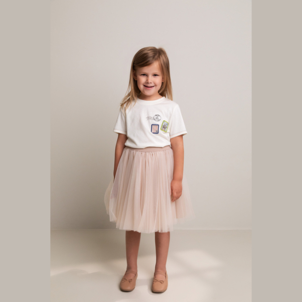 Solo Sun Tyllskjørt - Cream Taupe - Image 2