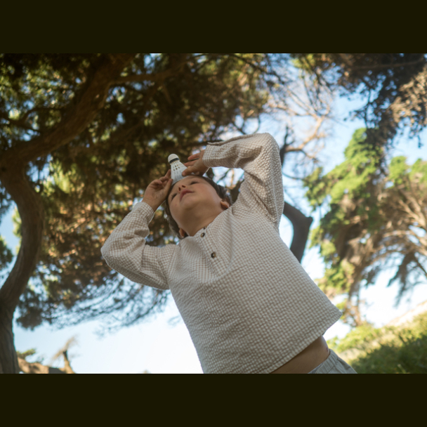 MarMar | Totoro Skjorte - Grey Sand Gingham - Image 2