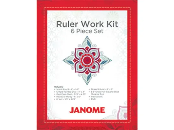 Janome Linjal quilte set Ruler Work Kit 6 piece set 