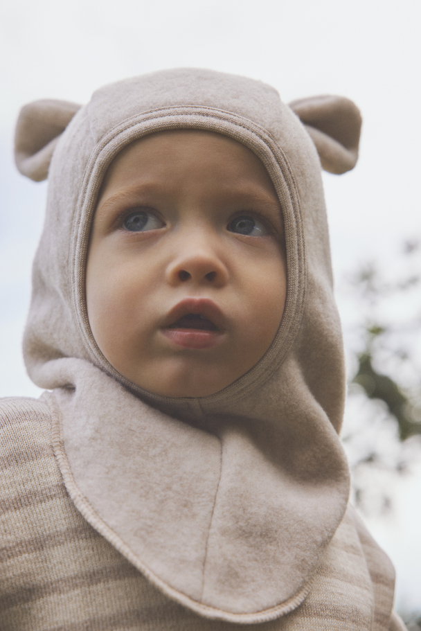 Balaclava Ears Cotton Fleece - Camel Melange - Image 3