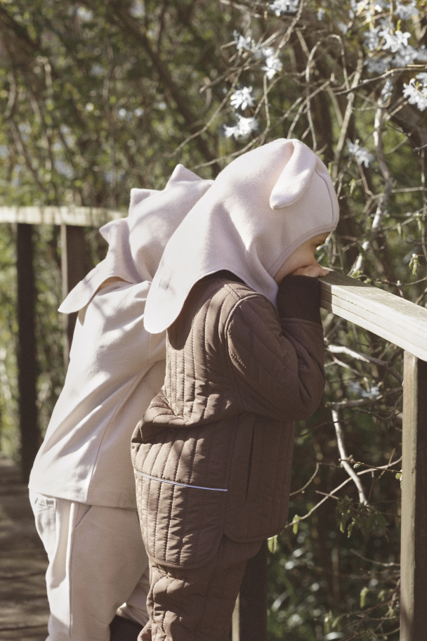 HUTTEliHUT | Balaclava Ears Cotton Fleece - Almond Peach - Image 3