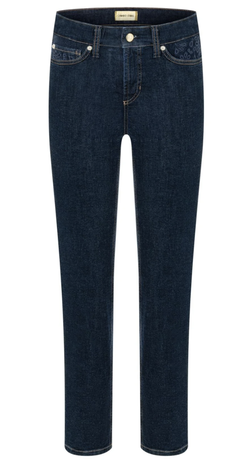 Piper Cropped Jeans Dark Modern Rinsed | Piper Cropped Jeans Dark Modern Rinsed Stretch fra Cambio