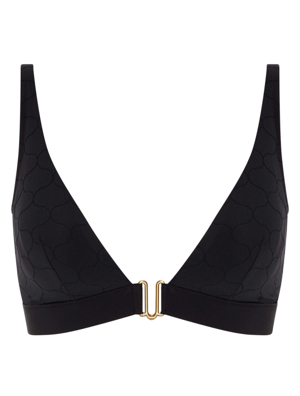 Glow wirefree plunge bikini top, black - Image 2