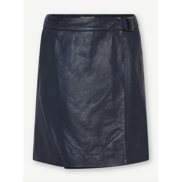Giti Short Leather skirt  |  Giti Short Leather skirt Night Blue fra GUSTAV
