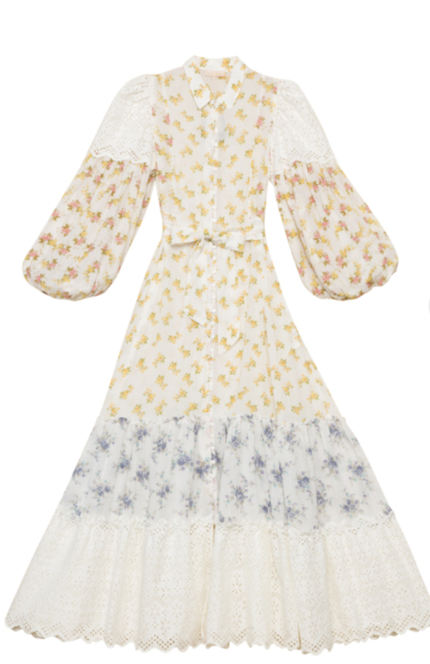 Cotton Slub Shirt Dress - Flower Combo - Image 2