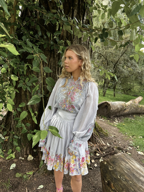 Cotton Slub Mini Dress - Flower Market - Image 5
