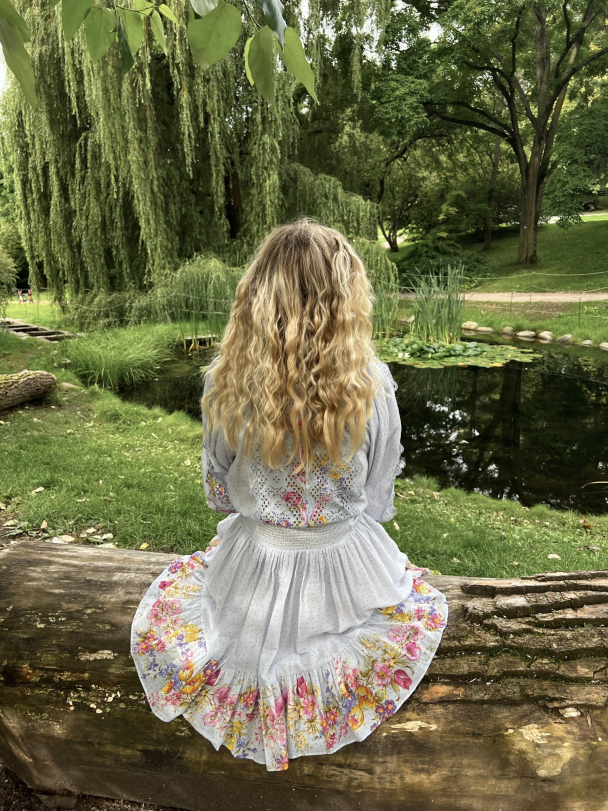 Cotton Slub Mini Dress - Flower Market - Image 9