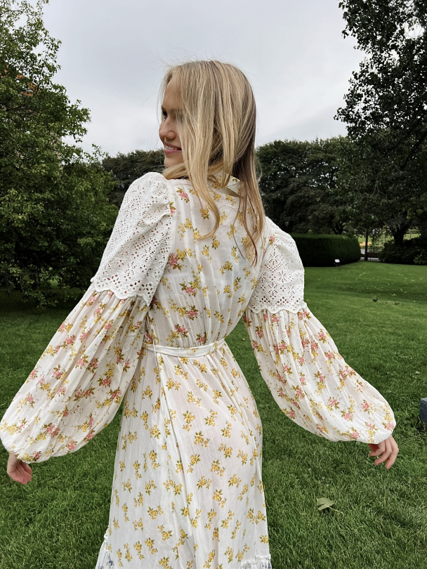 Cotton Slub Shirt Dress - Flower Combo - Image 4