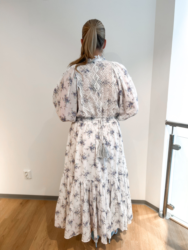 Cotton Slub Midi Dress - Flower Buds - Image 3