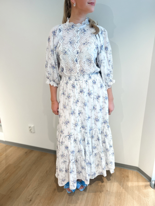 Cotton Slub Midi Dress - Flower Buds - Image 1