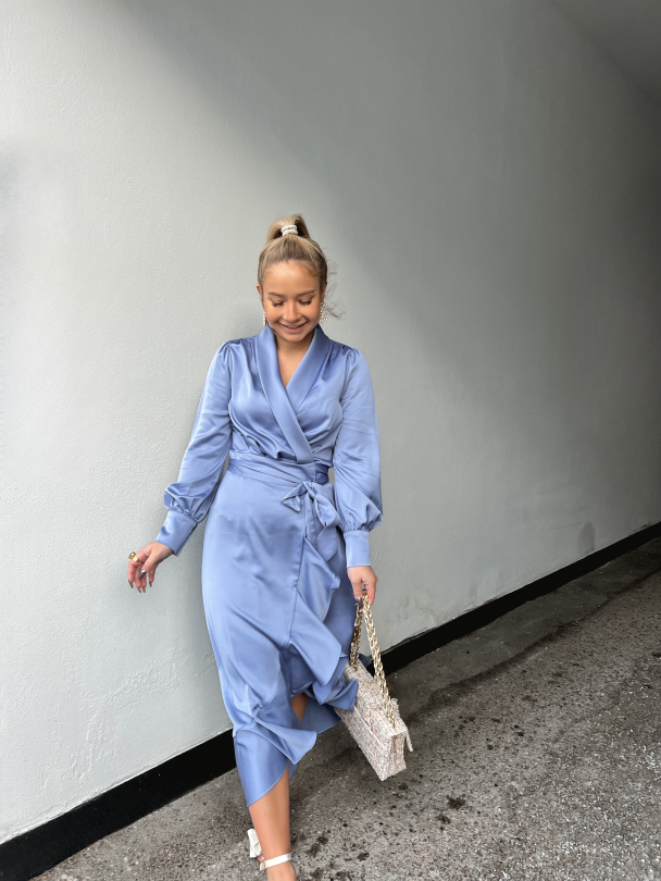 Iza Midi Dress - Steel Blue - Image 5