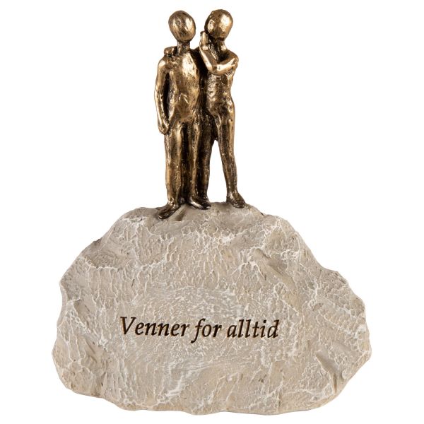 Figur grå stein Venner for alltid