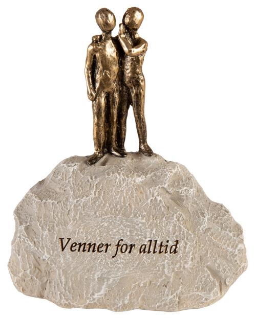 Figur grå stein Venner for alltid