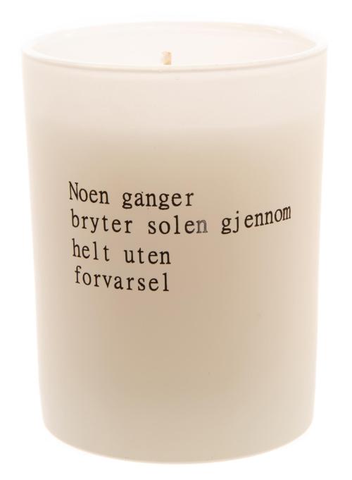 Duftlys matt hvit glass 