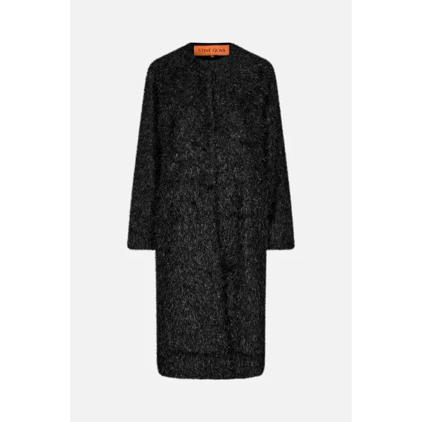 Alec Knitted Coat Fluffy Lurex |  Alec Knitted Fluffy Lurex Coat fra Stine Goya