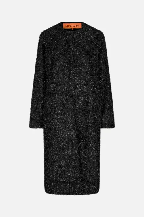 Alec Knitted Coat Fluffy Lurex |  Alec Knitted Fluffy Lurex Coat fra Stine Goya