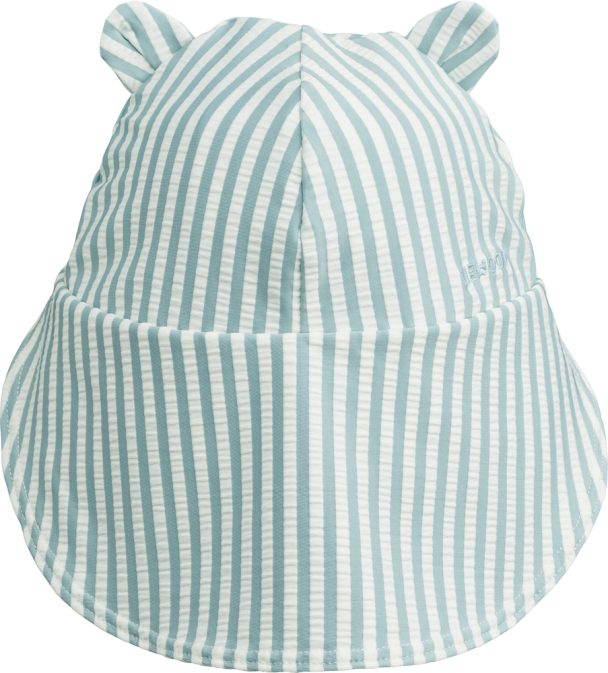 Senia Sun Hat Seersucker - Stripe Sea Blue/White - Image 2