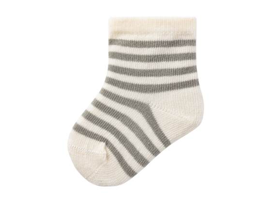 Stripete sokk, baby, Dried Sage - Lil' Atelier