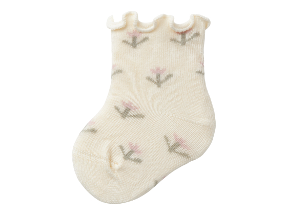 Sokk blomster baby, Turtledove - Lil' Atelier