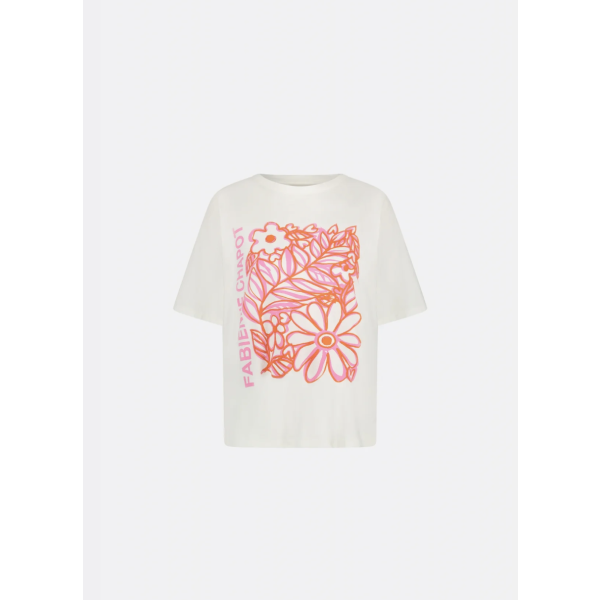 Fay Bloom Pink T-shirt Cream White/Pink | Fay Bloom Pink T-shirt Cream White/Pink fra Fabienne Chapot