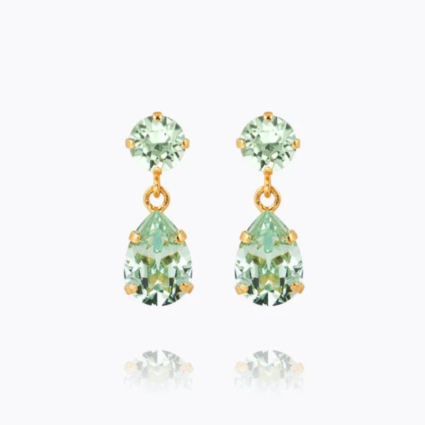 Mini Drop Earrings - Gold Chrystolite