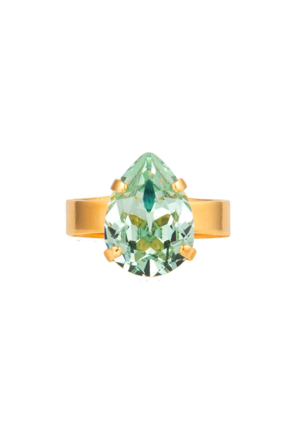 Mini Drop Ring - Gold Chrystolite