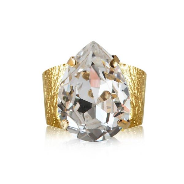 Classic drop ring - Gold Crystal