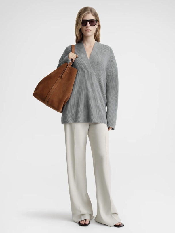 Overlapped V-Neck Knit - Image 1