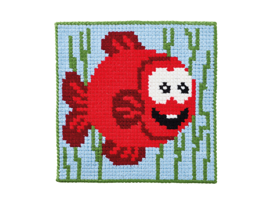 Barnebroderi - Rød Fisk