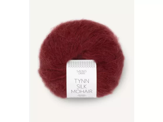 Tynn Silk Mohair dyp vinrød 4054