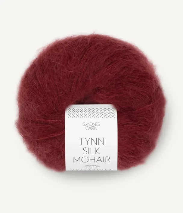 Tynn Silk Mohair dyp vinrød 4054