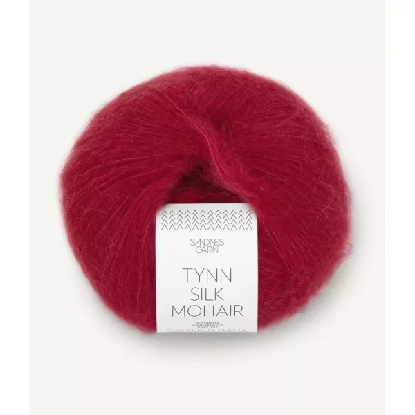 Tynn Silk Mohair dyprød 4236