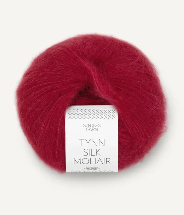 Tynn Silk Mohair dyprød 4236