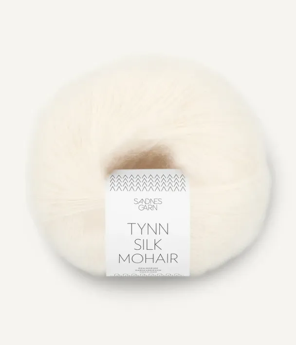 Tynn Silk mohair hvit 1012