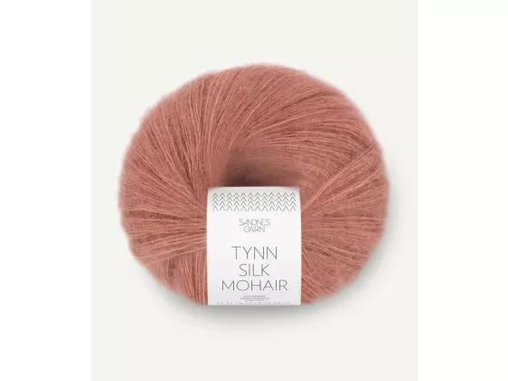 Tynn Silk mohair støvet plommerosa 3553